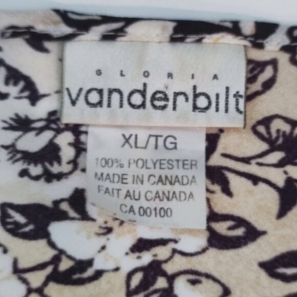Gloria Vanderbilt  lightweight blouse asymmetric floral pattern women's XL - Picture 4 of 8